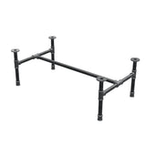 Base per tavolino industriale in ghisa, struttura a H, 91 × 51 cm, altezza 32 cm, vista di tre quarti