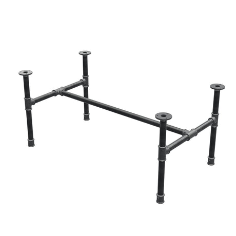 Base per tavolino industriale in ghisa, struttura a H, 91 × 51 cm, altezza 42 cm, vista di tre quarti