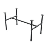 Base per tavolino industriale in ghisa, struttura a H, 91 × 51 cm, altezza 52 cm, vista di tre quarti