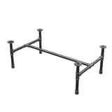 Base per tavolino industriale in ghisa, struttura a H, 91 × 55 cm, altezza 32 cm, vista di tre quarti