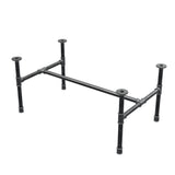 Base per tavolino industriale in ghisa, struttura a H, 91 × 55 cm, altezza 42 cm, vista di tre quarti