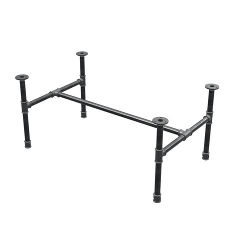 Base per tavolino industriale in ghisa, struttura a H, 91 × 55 cm, altezza 42 cm, vista di tre quarti