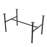 Base per tavolino industriale in ghisa, struttura a H, 91 × 55 cm, altezza 52 cm, vista di tre quarti