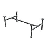 Base per tavolino industriale in ghisa, struttura a H, 96 × 55 cm, altezza 32 cm, vista di tre quarti