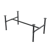 Base per tavolino industriale in ghisa, struttura a H, 96 × 55 cm, altezza 42 cm, vista di tre quarti