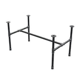 Base per tavolino industriale in ghisa, struttura a H, 96 × 55 cm, altezza 52 cm, vista di tre quarti