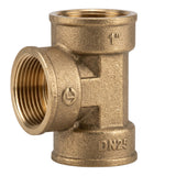 T raccordo femmina-femmina-femmina in ottone CW617N BSP - vista frontale