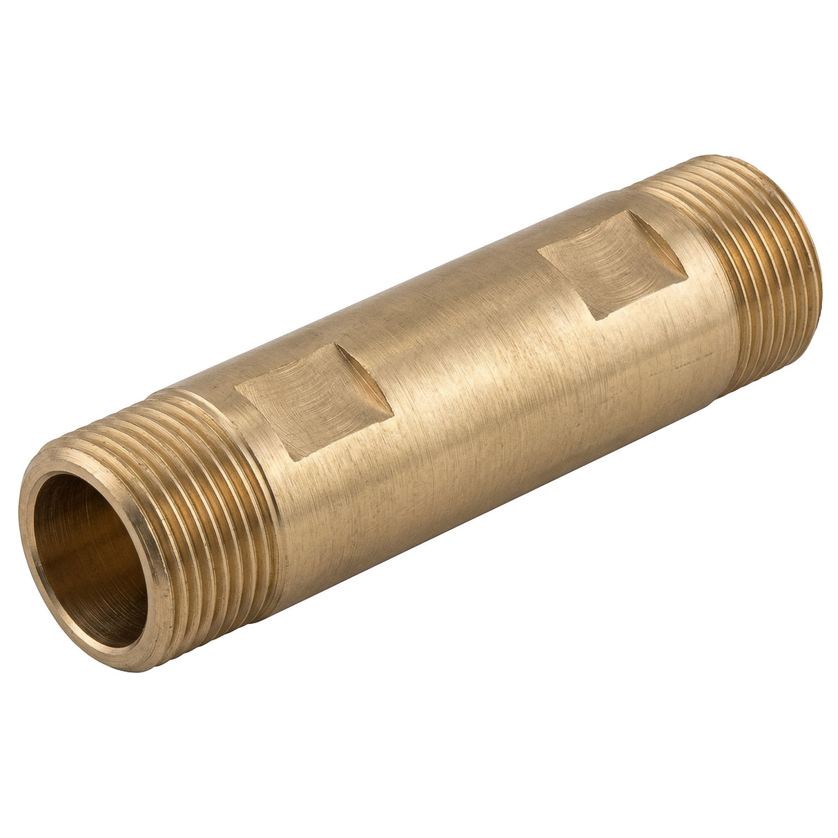 Tubo di attesa maschio-maschio per contatore dell'acqua in ottone CW617N BSP - vista isometrica 3/4