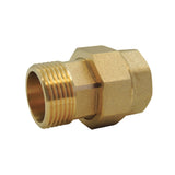 Bocchettone a portata piatta maschio-femmina guarnizione EPDM in ottone CW617N BSP - vista isometrica 3/4