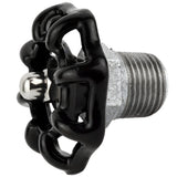 Volantino nero da 52 mm su mezzo nipplo, 1/2'' con dado in acciaio inox, raccordo in ghisa zincata