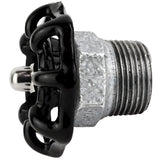 Volantino nero da 52 mm su mezzo nipplo, dado in acciaio inox, raccordo in ghisa zincata