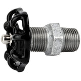 Volantino nero da 52 mm su nipplo, 1/2'' con dado in acciaio inox, raccordo in ghisa zincata