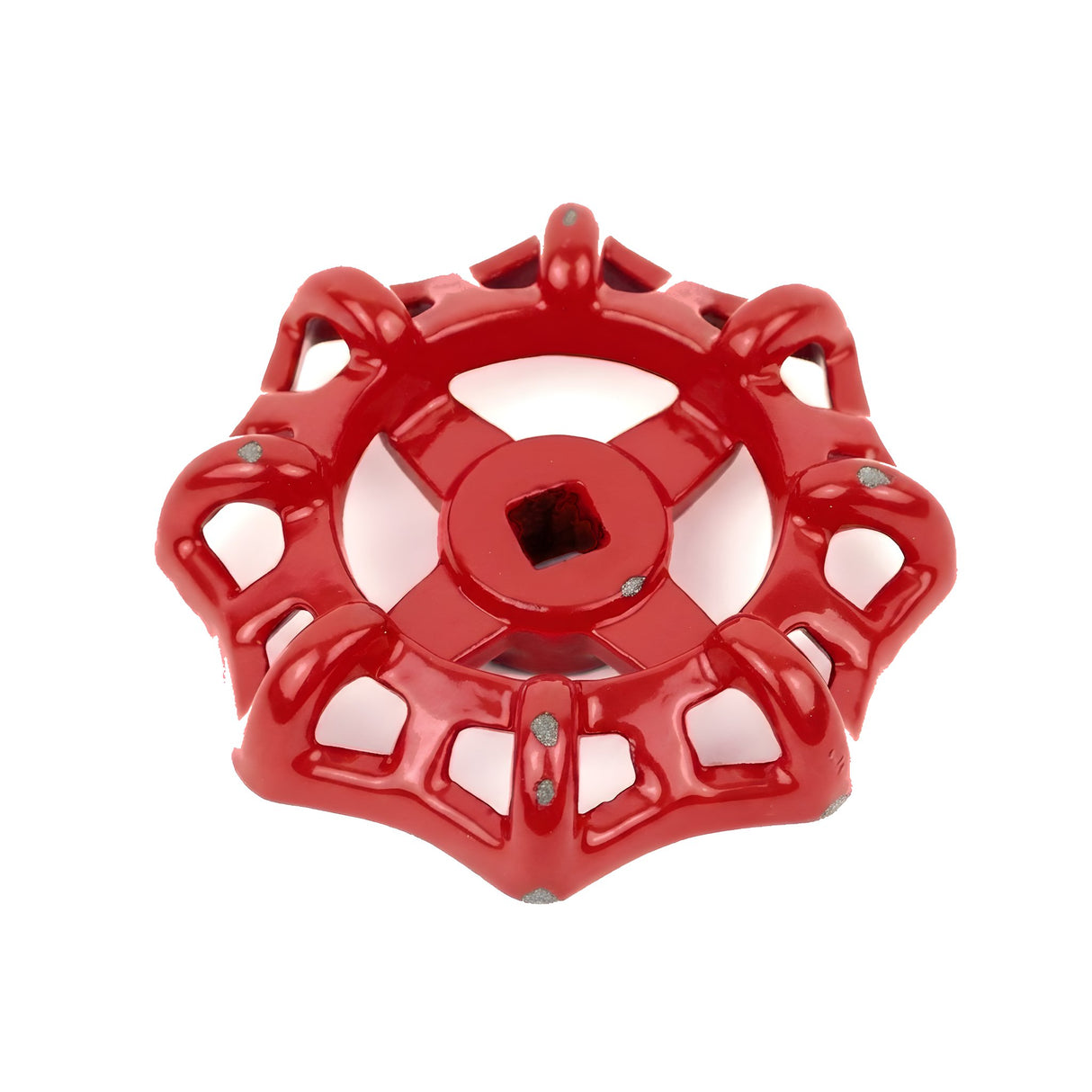 Volant de vanne rouge en fonte 72 mm second choix, éclats de peinture