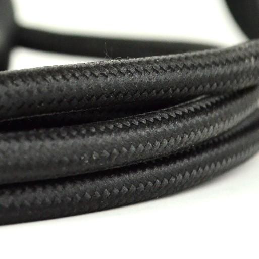 Cavo elettrico tessile nero - cavo tessile per lampada stile industriale