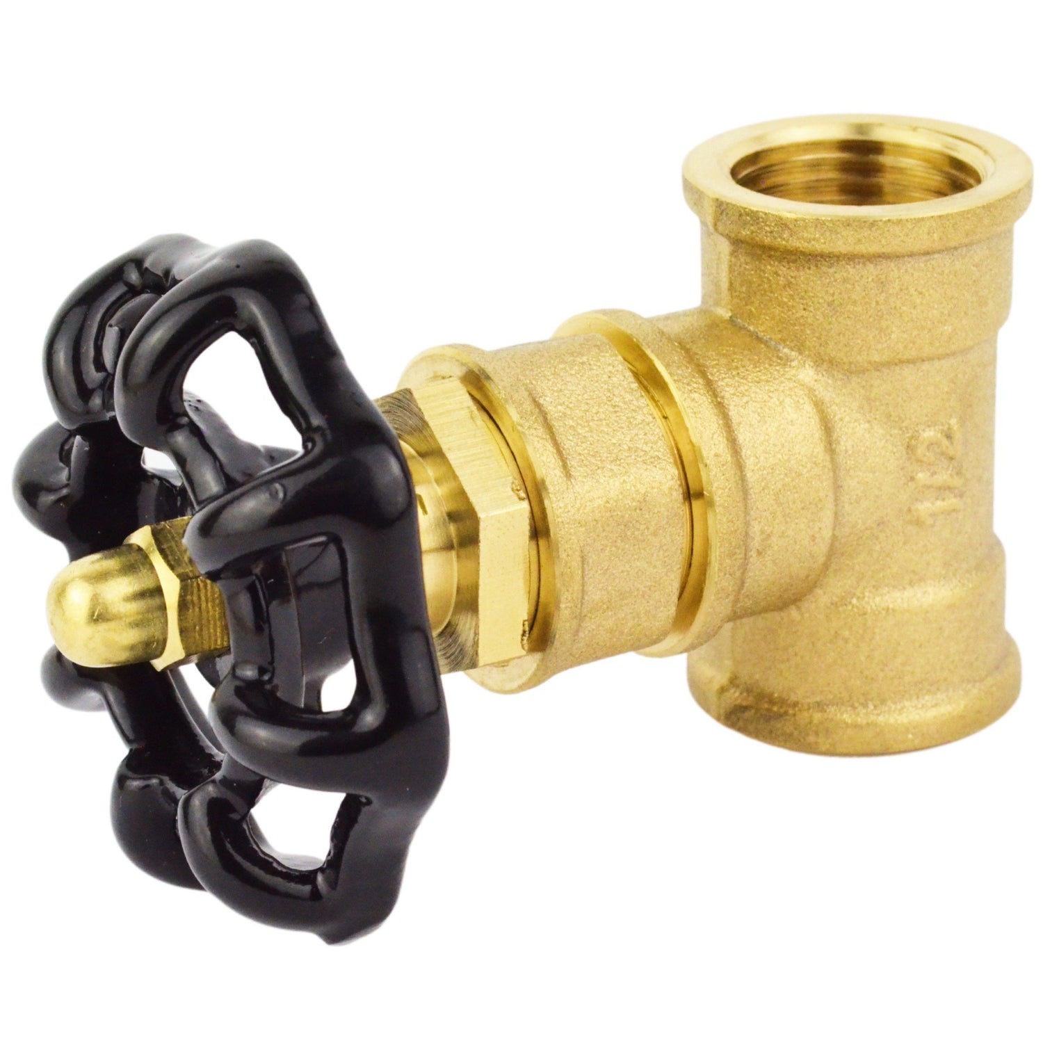 raccord en laiton style vanne à volant noir